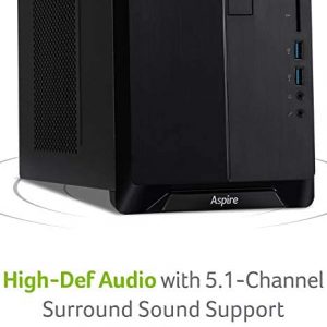 Acer Aspire TC-390-UA92 Desktop, AMD Ryzen 5 3400G Quad-Core Processor, AMD Radeon RX Vega 11 Graphics, 12GB DDR4, 512GB NVMe M.2 SSD, 8X DVD, Wi-Fi 5, Windows 10 Home