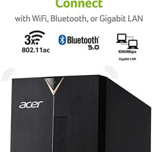 Acer Aspire TC-885-UA91 Desktop, 9th Gen Intel Core i3-9100, 8GB DDR4, 512GB SSD, 8X DVD, 802.11AC Wifi, USB 3.1 Type C, Windows 10 Home,Black