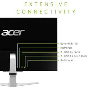 Acer Aspire C27-962-UA91 AIO Desktop, 27" Full HD Display, 10th Gen Intel Core i5-1035G1, NVIDIA GeForce MX130, 12GB DDR4, 512GB SSD, 802.11ac Wi-Fi, Wireless Keyboard and Mouse, Windows 10 Home
