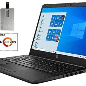 2021 HP Pavilion 14" HD Display Laptop Computer, AMD Athlon Silver 3050U Processor, 16GB DDR4 RAM, 512GB SSD, AMD Radeon Graphics, Webcam, Stereo Speakers, Windows 10, Black, 32GB SnowBell USB Card