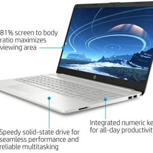 HP 15 Laptop (Latest Model), 15.6” Full HD Display, Intel Core i5-1135G7 (Beat i7-1065G7), 12GB RAM, 512GB SSD, Intel Iris X Graphics, Webcam, HDMI, Wi-Fi, Bluetooth, Windows 10 Home, Silver + Nly MP