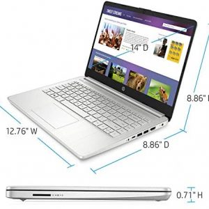 HP Premium Laptop (2021 Latest Model), 14" HD Touchscreen, AMD Athlon Processor, 8GB RAM, 128GB SSD, Webcam, HDMI, Bluetooth, Wi-fi, Long Battery Life, Online Conferencing, Natural Silver, Win 10