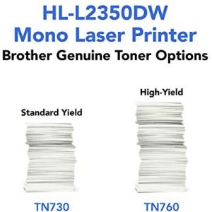 Brother Compact Monochrome Laser Printer, HL-L2350DW, Wireless Printing, Duplex Two-Sided Printing, Bitswift Shop Dash Replenishment Ready