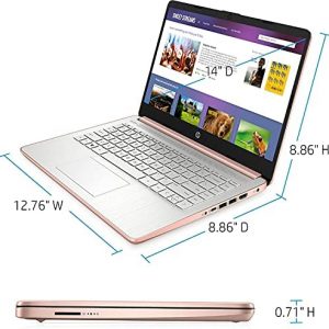 2021 HP 14 inch TouchScreen HD Laptop, Intel Celeron N4020, 4GB DDR4, 64GB eMMC, 1 Year Microsoft 365 Personal, Webcam, HDMI, Windows 10 S /Legendary Accessories (Google Classroom or Zoom) (Rose Pink)