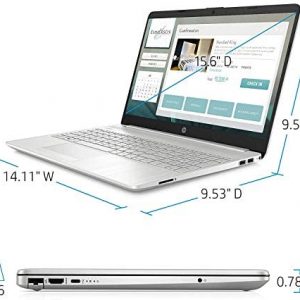 2021 HP 15.6" HD Laptop Computer PC, Intel Core i3-10110U (Beats i5-7200U), 4GB RAM, 128GB SSD, USB-C, WiFi, RJ45, HDMI, HD Webcam, Bluetooth, Windows 10 S, Silver, Fairywren Card