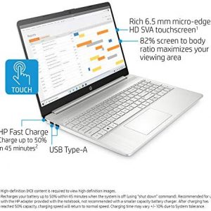 HP 15-inch Touchscreen Laptop, AMD Ryzen 3 3250U, 8 GB RAM, 256 GB SSD, Windows 10 Home in S Mode (15-ef1020nr, Natural Silver)