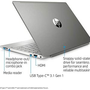 HP Pavilion 13-Inch Laptop, 10th Gen Intel Core i5-1035G1, 8 GB SDRAM Memory, 512 GB Solid-State Drive, Windows 10 Home (13-an1010nr, Mineral Silver)