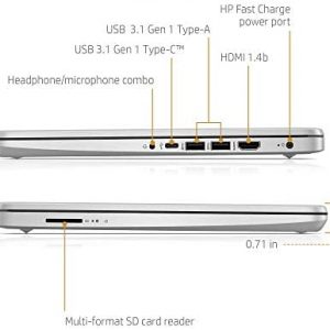 HP 14 Series 14" HD SVA BrightView WLED-Backlit Laptop, Intel 10th Gen Core i3-1005G1 up to 3.4GHz, 4GB DDR4, 128GB SSD, USB 3.1-C, Webcam, 802.11ac, Bluetooth, HDMI, Windows 10 Home in S Mode