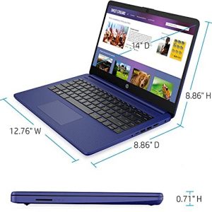 2021 Newest HP Premium 14-inch HD Laptop, Intel Dual-Core Processor Up to 2.8GHz, 16GB RAM, 64GB eMMC Storage, Webcam, Bluetooth, HDMI, Wi-Fi, Blue, Windows 10 with 1 Year Microsoft 365