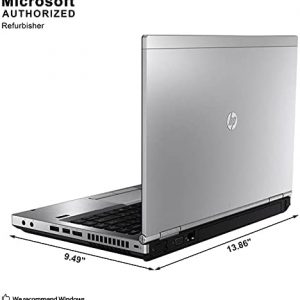 HP Elitebook 8470p Laptop webcam optional - Core i5 2.5ghz - 8GB DDR3 - 500GB HDD - DVD - Windows 10 home - (Renewed)