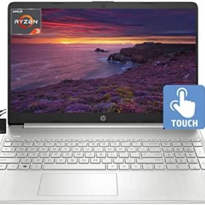 2022 Newest HP 15.6" HD Touchscreen Laptop, AMD Ryzen 3 3250U, Dual Core Upto 3.5GHz (Beat i5-7200U) , 8GB RAM, 256GB NVMe SSD, Webcam, Wi-Fi 5, Bluetooth, Fast Charge, Windows 11 S+MarxsolCables