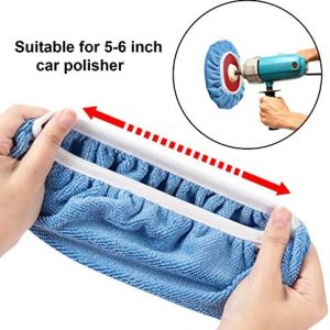 20 Pieces Car Orbital Buffer Polisher Pad Bonnet Microfiber Max Baxer Bonnet Polishing Bonnet Buffing Pad Cover (5-6 Inches)