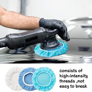 20 Pieces Car Orbital Buffer Polisher Pad Bonnet Microfiber Max Baxer Bonnet Polishing Bonnet Buffing Pad Cover (5-6 Inches)