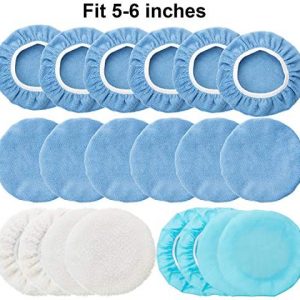 20 Pieces Car Orbital Buffer Polisher Pad Bonnet Microfiber Max Baxer Bonnet Polishing Bonnet Buffing Pad Cover (5-6 Inches)