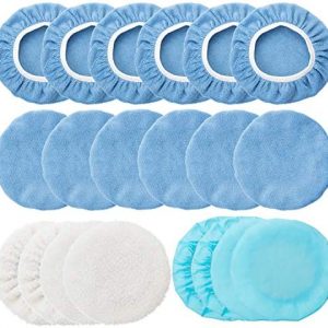 20 Pieces Car Orbital Buffer Polisher Pad Bonnet Microfiber Max Baxer Bonnet Polishing Bonnet Buffing Pad Cover (5-6 Inches)