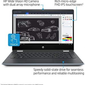 HP Pavilion 14" FHD IPS Touch Screen Student and Family Laptop, Intel Core i5-1035G1, WiFi 6, Google Classroom, 16GB DDR4 RAM, 512GB SSD, Bundle with Woov Laptop Sleeve, Windows 10, Cloud Blue
