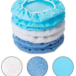 20 Pieces Car Orbital Buffer Polisher Pad Bonnet Microfiber Max Baxer Bonnet Polishing Bonnet Buffing Pad Cover (5-6 Inches)