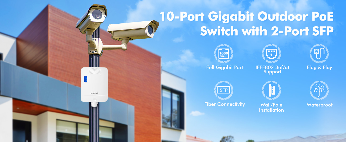 10-Port Gigabit Outdoor PoE Switch