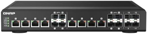 QNAP 12-Port 10GbE Managed Network Switch (QSW-IM1200-8C-US). Industrial-Grade Fanless, Layer 2, Web Management