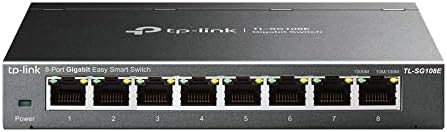 TP-Link 8-Port Gigabit Ethernet Easy Smart Switch | Unmanaged Pro | Plug and Play | Desktop | Sturdy Metal w/Shielded Ports | Limited Lifetime Replacement (TL-SG108E) (Renewed)