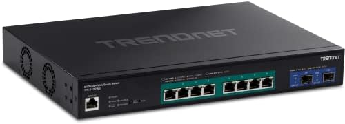 TRENDnet 10-Port Multi-Gig Web Smart PoE+ Switch, 8 x 2.5GBASE-T PoE+ Ports, 2 x 10G SFP+ Slots, Metal Housing, Managed Network Ethernet Switch, Lifetime Protection, Black, TPE-3102WS