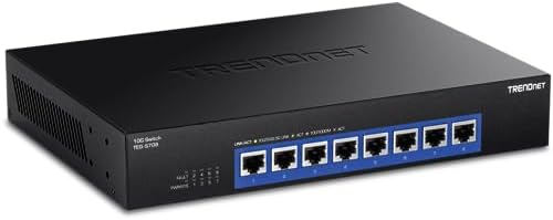 TRENDnet 8-Port 10G Switch, 8 x 10G RJ-45 Ports, 160Gbps Switching Capacity Rack mountable, 10 Gigabit Network Connections, Lifetime Protection, Black, TEG-S708