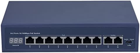 Network Switch | Ethernet Switch | Poe Switch | 8 Port PoE Switch | Plug-and-Play | IP Camera | Metal Housing | Ethernet Extended | Unmanaged | IEEE 802.3af/at | 96W HC1709P Huacomm