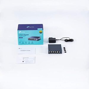 TP-Link 5 Port Gigabit Ethernet Network Switch | Ethernet Splitter | Sturdy Metal w/ Shielded Ports | Plug-and-Play | Traffic Optimization | Unmanaged (TL-SG105) (Renewed)