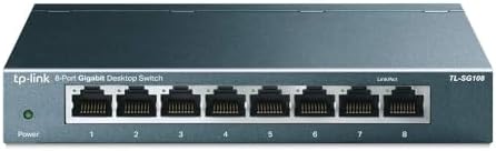 TP-Link TL-SG108 8 Port Gigabit Unmanaged Ethernet Network Switch, Ethernet Splitter Plug & Play Fanless Metal Design Shielded Ports Traffic Optimization