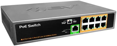 BV-Tech 9-Port PoE+ Switch - 8 PoE+ Ports, 1 Uplink, 120W Total Power, 802.3af/at Support - Perfect for IP Cameras, Networking Devices & Home Office