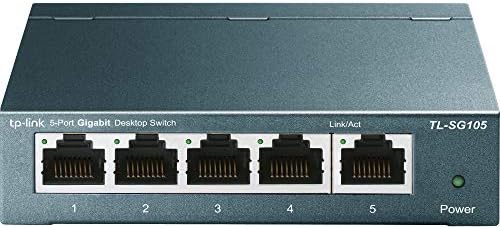 TP-Link 5 Port Gigabit Ethernet Network Switch | Ethernet Splitter | Sturdy Metal w/ Shielded Ports | Plug-and-Play | Traffic Optimization | Unmanaged (TL-SG105) (Renewed)