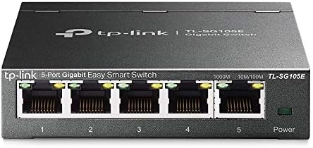 TP-Link 5 Port Gigabit Switch | Easy Smart Managed | Plug & Play | Desktop/Wall-Mount | Shielded Ports | Support QoS, Vlan, IGMP and Link Aggregation (TL-SG105E),Black