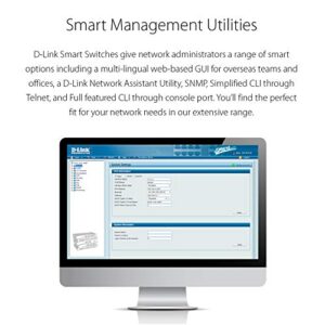 D-Link Ethernet Switch, 48 52 Port Smart Managed Layer 2+ Gigabit with 4 Gigabit RJ45/SFP COMBO Ports (DGS-1210-52)