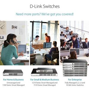 D-Link Ethernet Switch, 48 52 Port Smart Managed Layer 2+ Gigabit with 4 Gigabit RJ45/SFP COMBO Ports (DGS-1210-52)