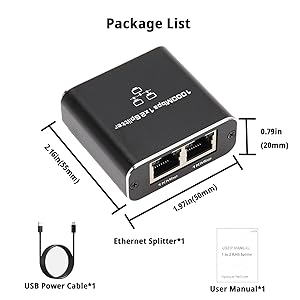 gigabit ethernet splitter 1 to 2 