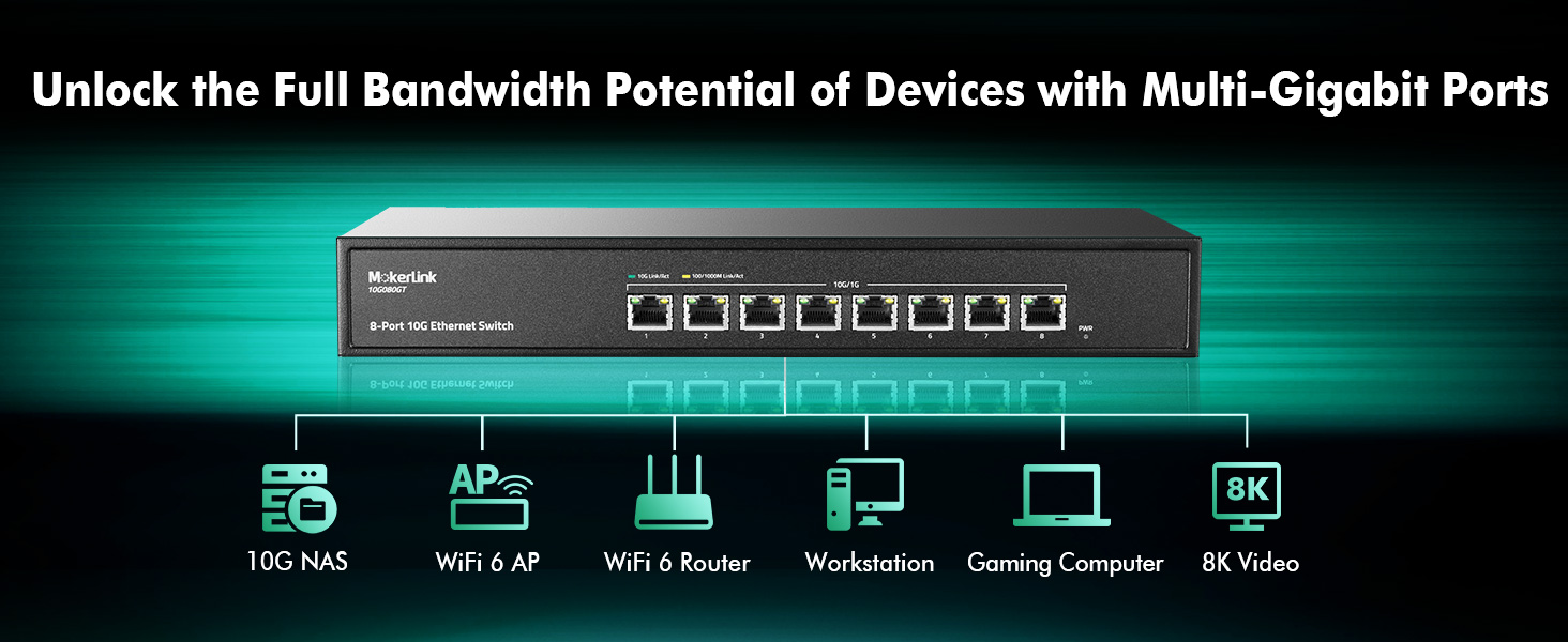 8 port 10g rj45 ethernet switch