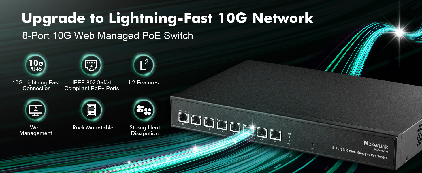8-Port 10G Web Managed PoE Switch
