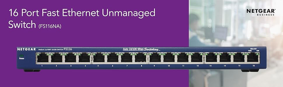 16 port fast ethernet unmanaged switch fs116na