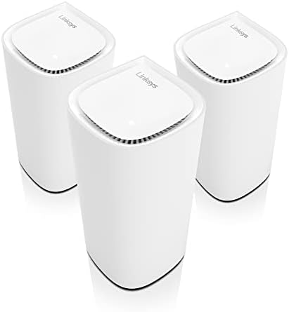 Linksys Velop Pro WiFi 6E Mesh System - Cognitive Mesh Router with 6 Ghz Band Access & 5.4 (AXE5400) Gbps True Gigabit Speed - Whole-Home Coverage up to 9,000 sq. ft. & 200+ Devices - 3 Pack