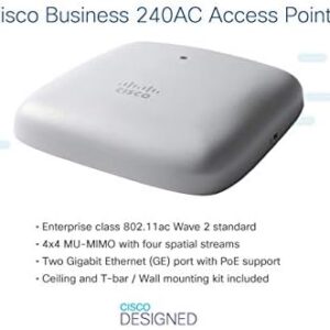 Cisco Business 240AC Wi-Fi Access Point | 802.11ac | 4x4 | 2 GbE Ports | Ceiling Mount | Limited Lifetime Protection (CBW240AC-B)