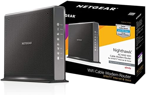 NETGEAR Nighthawk AC1900 (24x8) DOCSIS 3.0 WiFi Cable Modem Router Combo For XFINITY Internet & Voice (C7100V) Ideal for Xfinity Internet and Voice services (Renewed)