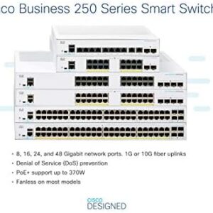 Cisco Business CBS250-8PP-E-2G Smart Switch, 8 Port GE, Partial PoE, Ext PS, 2x1G Combo, Limited Lifetime Protection (CBS250-8PP-E-2G-NA)